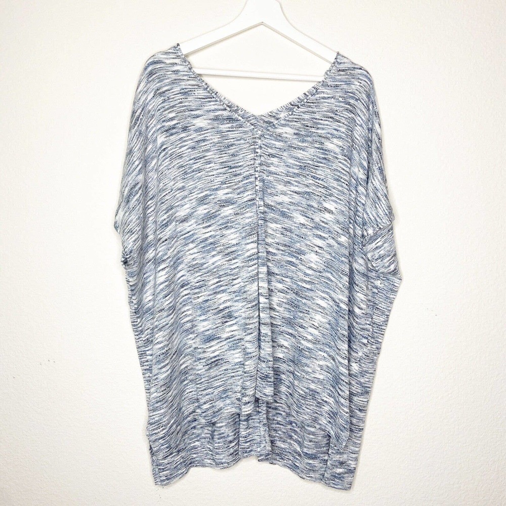 Caslon Blue Space Dyed Dolman Short Sleeved Knit Top NWT